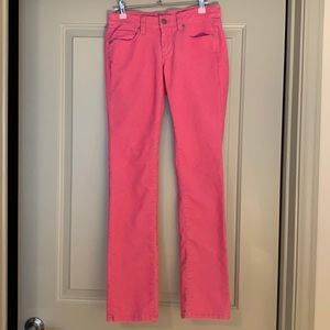 Ann Taylor Loft modern straight pink corduroy pants